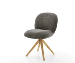 DrehstuhlNube-Flex Bouclé Soft Schlamm Holzgestell kantig Natur 360° drehbar Taschenfederkern Versandfertig ca. 28.10.26
