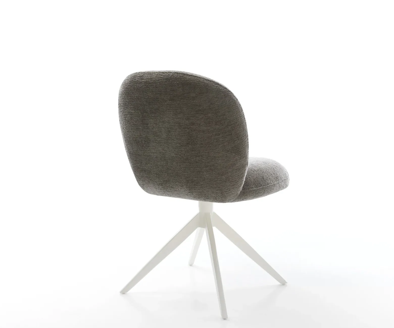 DrehstuhlNube-Flex Bouclé Soft Schlamm Kreuzgestell breit Weiß 360° drehbar Wippfunktion Taschenfederkern Sofort versandfertig