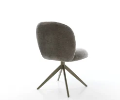 DrehstuhlNube-Flex Bouclé Soft Schlamm Kreuzgestell breit Effektfinish Titan 360° drehbar Wippfunktion Taschenfederkern Sofort versandfertig