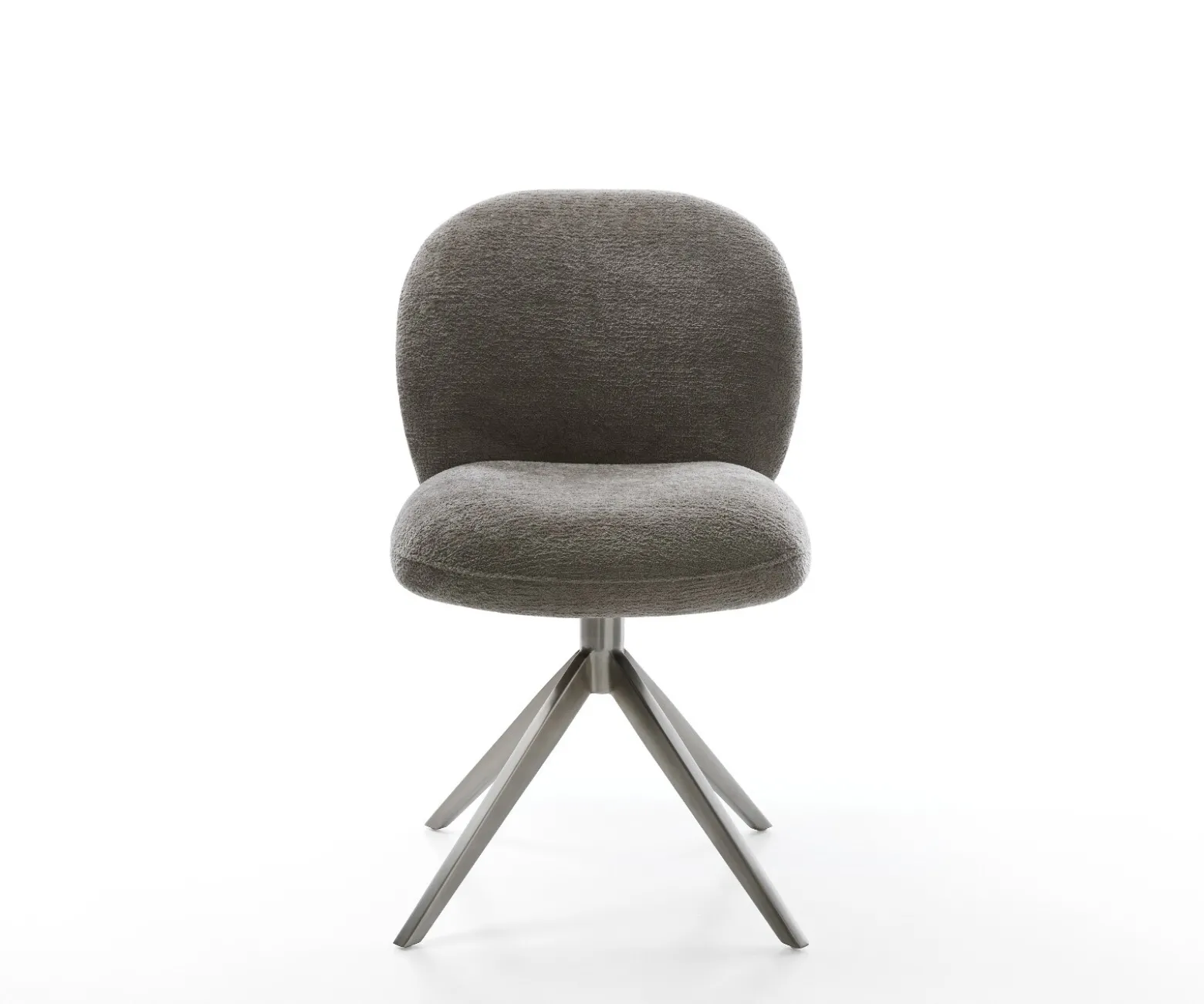 DrehstuhlNube-Flex Bouclé Soft Schlamm Kreuzgestell breit Graphit 360° drehbar Wippfunktion Taschenfederkern Sofort versandfertig