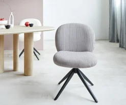 DrehstuhlNube-Flex Cord Silbergrau Kreuzgestell breit Schwarz 360° drehbar Taschenfederkern Sofort versandfertig