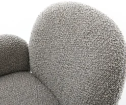 DrehstuhlNube-Flex mit Armlehnen Bouclé Silbergrau Kreuzgestell breit Effektfinish Titan 360° drehbar Taschenfederkern Sofort versandfertig