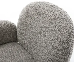 DrehstuhlNube-Flex mit Armlehnen Bouclé Silbergrau Kreuzgestell breit Schwarz 360° drehbar Wippfunktion Taschenfederkern Sofort versandfertig