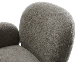 DrehstuhlNube-Flex mit Armlehnen Bouclé Soft Schlamm Fußkreuz Edelstahl 360° drehbar Wippfunktion Taschenfederkern Sofort versandfertig