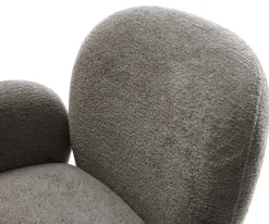 DrehstuhlNube-Flex mit Armlehnen Bouclé Soft Schlamm Kreuzgestell breit Effektfinish Titan 360° drehbar Wippfunktion Taschenfederkern Sofort versandfertig