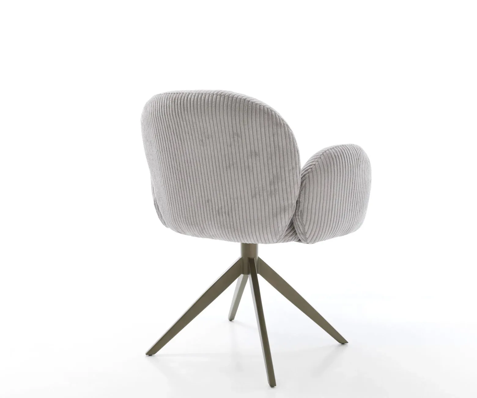 DrehstuhlNube-Flex mit Armlehnen Cord Silbergrau Kreuzgestell breit Effektfinish Titan 360° drehbar Wippfunktion Taschenfederkern Sofort versandfertig