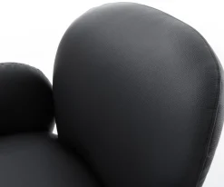 DrehstuhlNube-Flex mit Armlehnen Echt-Leder Schwarz Kreuzgestell konisch Schwarz 180° drehbar Taschenfederkern Sofort versandfertig