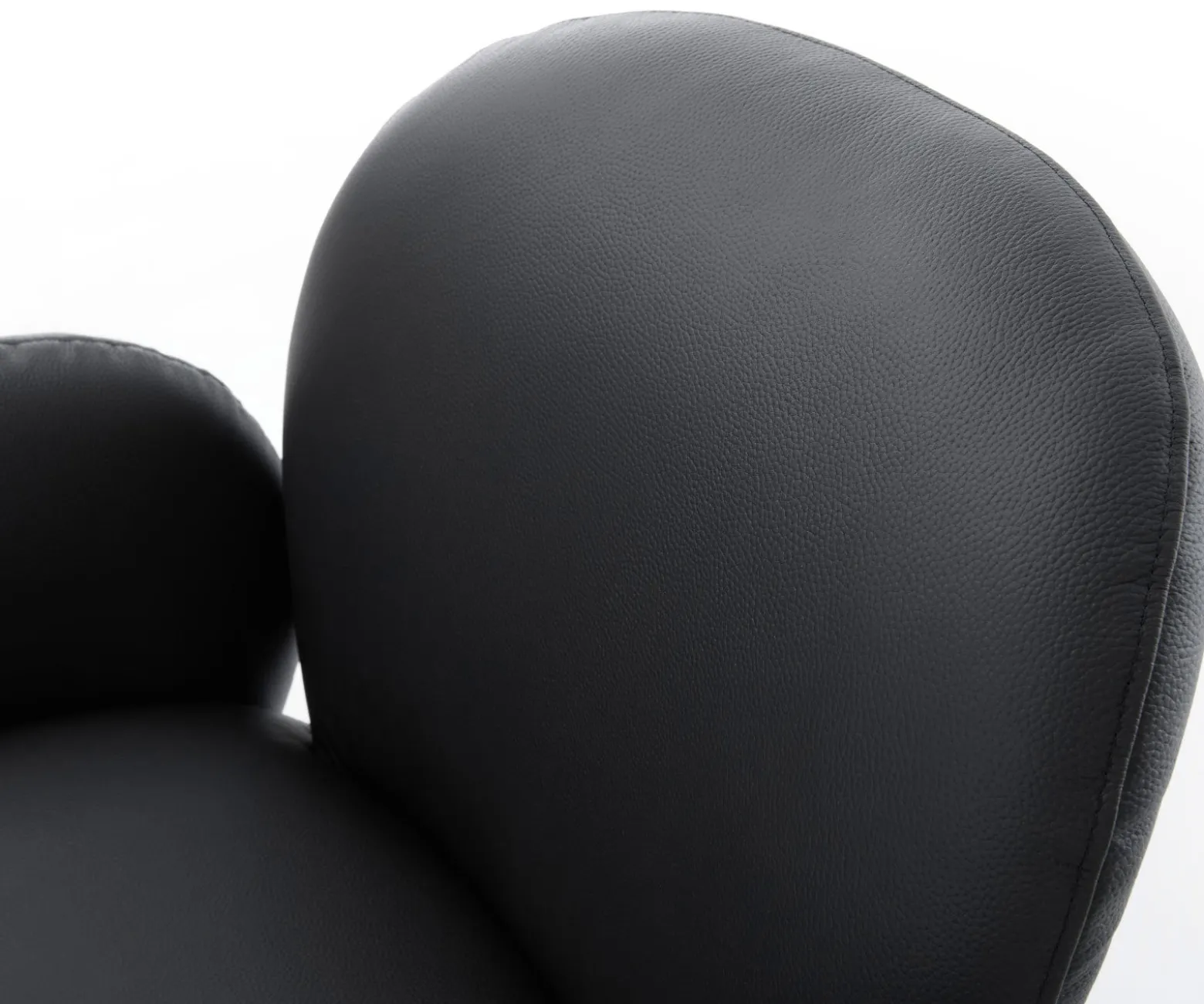 DrehstuhlNube-Flex mit Armlehnen Echt-Leder Schwarz Kreuzgestell konisch Schwarz 180° drehbar Taschenfederkern Sofort versandfertig