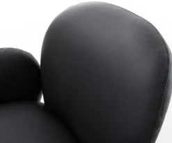 DrehstuhlNube-Flex mit Armlehnen Echt-Leder Schwarz Kreuzgestell breit Schwarz 360° drehbar Wippfunktion Taschenfederkern Sofort versandfertig