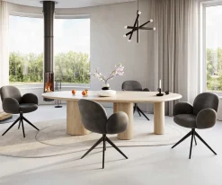 DrehstuhlNube-Flex mit Armlehnen Mikrofaser Anthrazit Vintage Kreuzgestell breit Schwarz 360° drehbar Taschenfederkern Sofort versandfertig