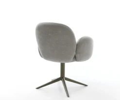 DrehstuhlNube-Flex mit Armlehnen Strukturstoff Soft Grau Fußkreuz Effektfinish Titan 360° drehbar Wippfunktion Taschenfederkern Sofort versandfertig
