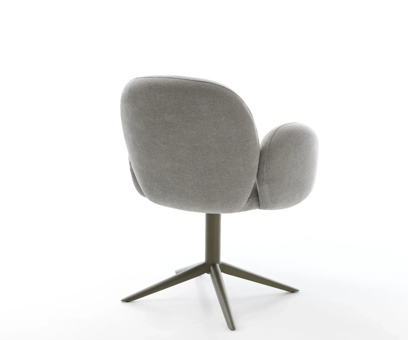 DrehstuhlNube-Flex mit Armlehnen Strukturstoff Soft Grau Fußkreuz Effektfinish Titan 360° drehbar Wippfunktion Taschenfederkern Sofort versandfertig