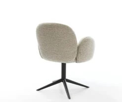 DrehstuhlNube-Flex mit Armlehnen Webstoff Soft Beige Fußkreuz Schwarz 360° drehbar Wippfunktion Taschenfederkern Sofort versandfertig