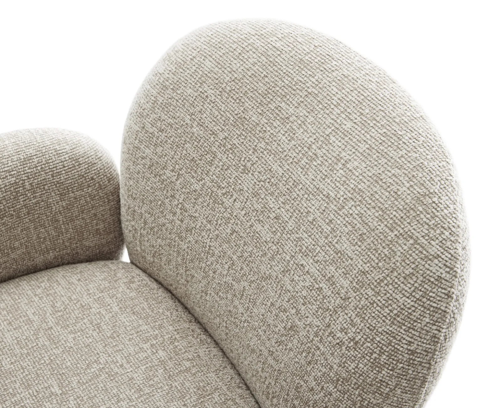 DrehstuhlNube-Flex mit Armlehnen Webstoff Soft Beige Fußkreuz Edelstahl 360° drehbar Wippfunktion Taschenfederkern Sofort versandfertig
