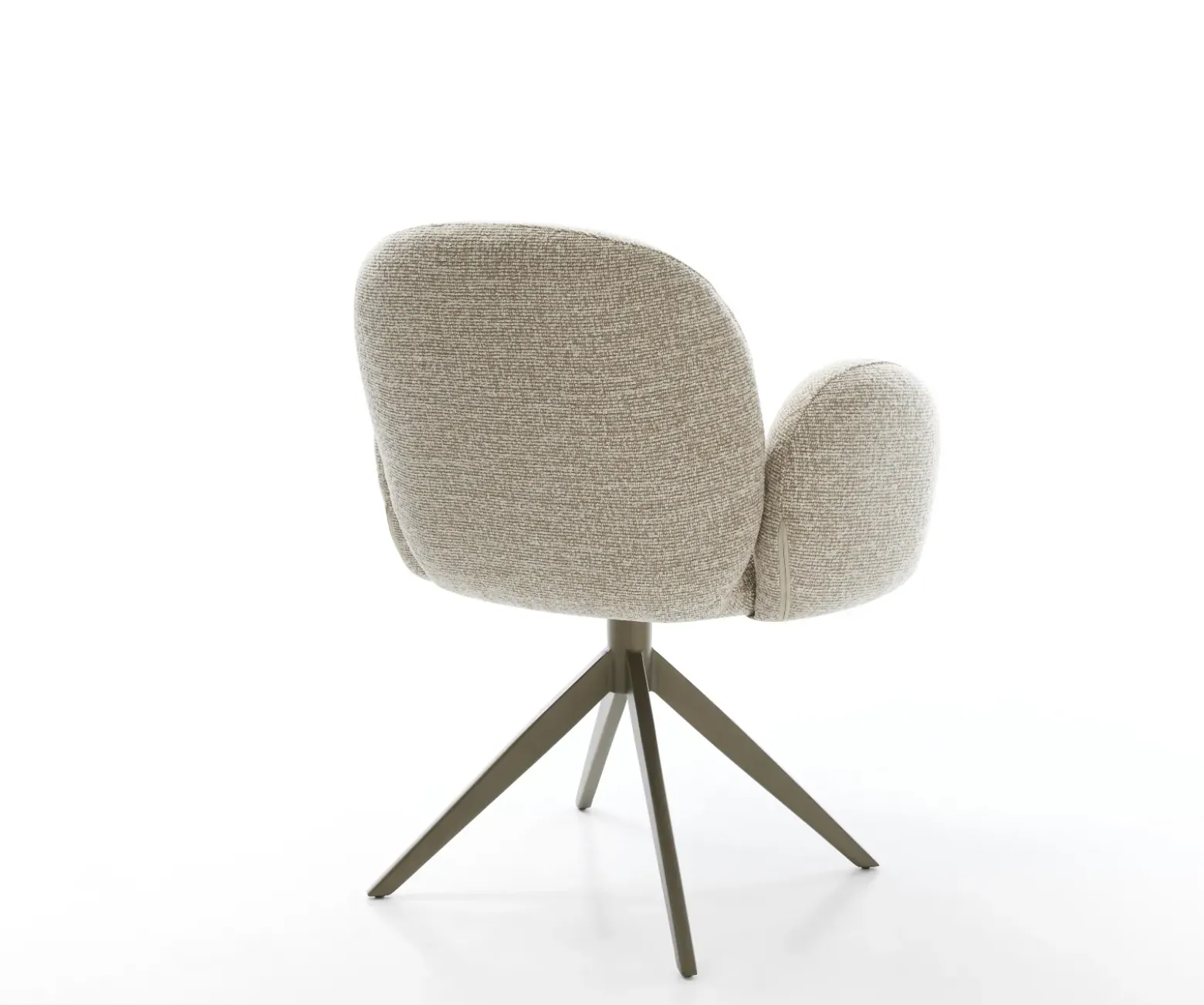 DrehstuhlNube-Flex mit Armlehnen Webstoff Soft Beige Kreuzgestell breit Effektfinish Titan 360° drehbar Wippfunktion Taschenfederkern Sofort versandfertig