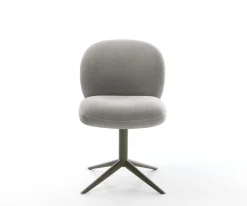 DrehstuhlNube-Flex Strukturstoff Soft Grau Fußkreuz Effektfinish Titan 360° drehbar Wippfunktion Taschenfederkern Sofort versandfertig