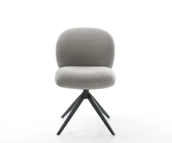 DrehstuhlNube-Flex Strukturstoff Soft Grau Kreuzgestell breit Schwarz 360° drehbar Wippfunktion Taschenfederkern Sofort versandfertig