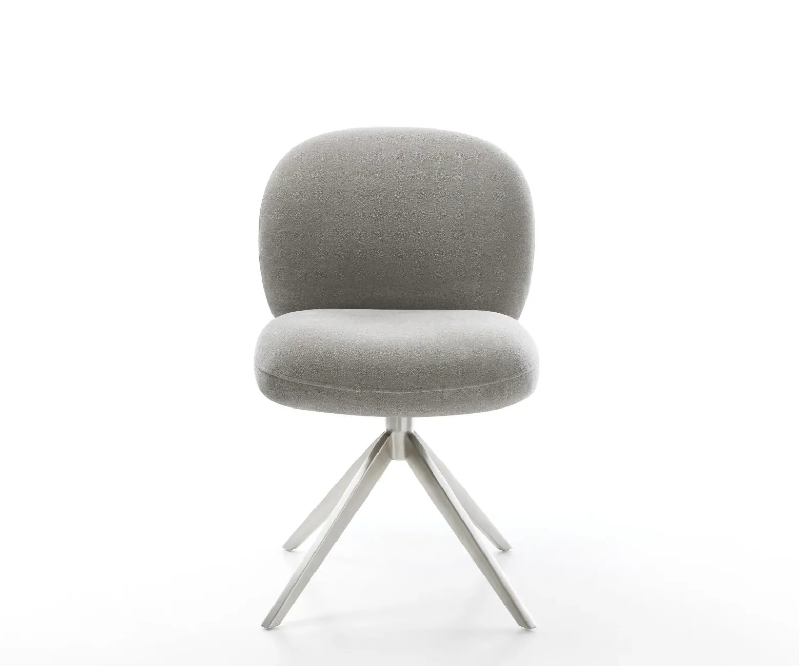 DrehstuhlNube-Flex Strukturstoff Soft Grau Kreuzgestell breit Edelstahl 360° drehbar Wippfunktion Taschenfederkern Sofort versandfertig