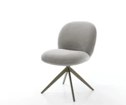 DrehstuhlNube-Flex Strukturstoff Soft Grau Kreuzgestell breit Effektfinish Titan 360° drehbar Wippfunktion Taschenfederkern Sofort versandfertig