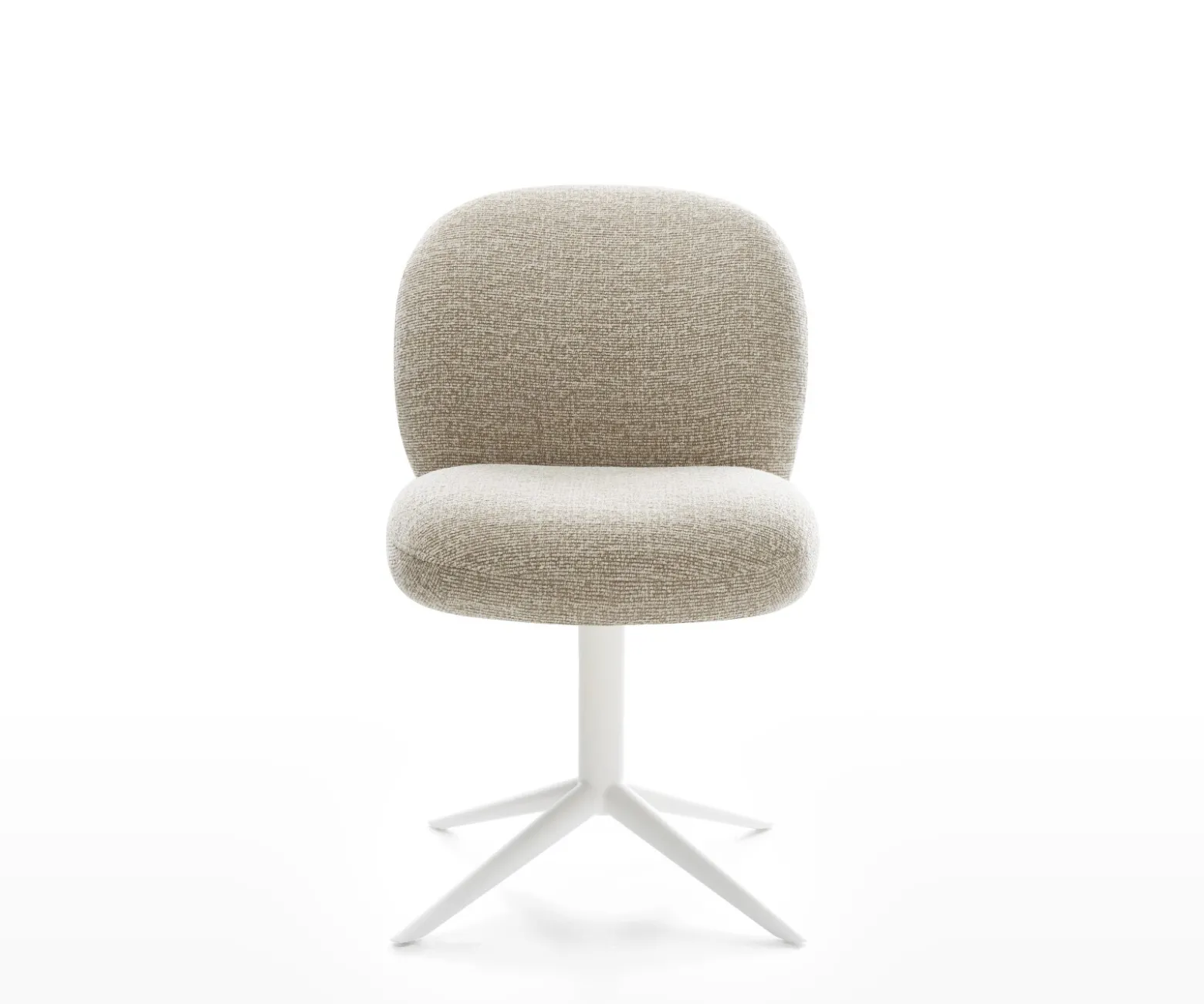 DrehstuhlNube-Flex Webstoff Soft Beige Fußkreuz Weiß 360° drehbar Wippfunktion Taschenfederkern Sofort versandfertig