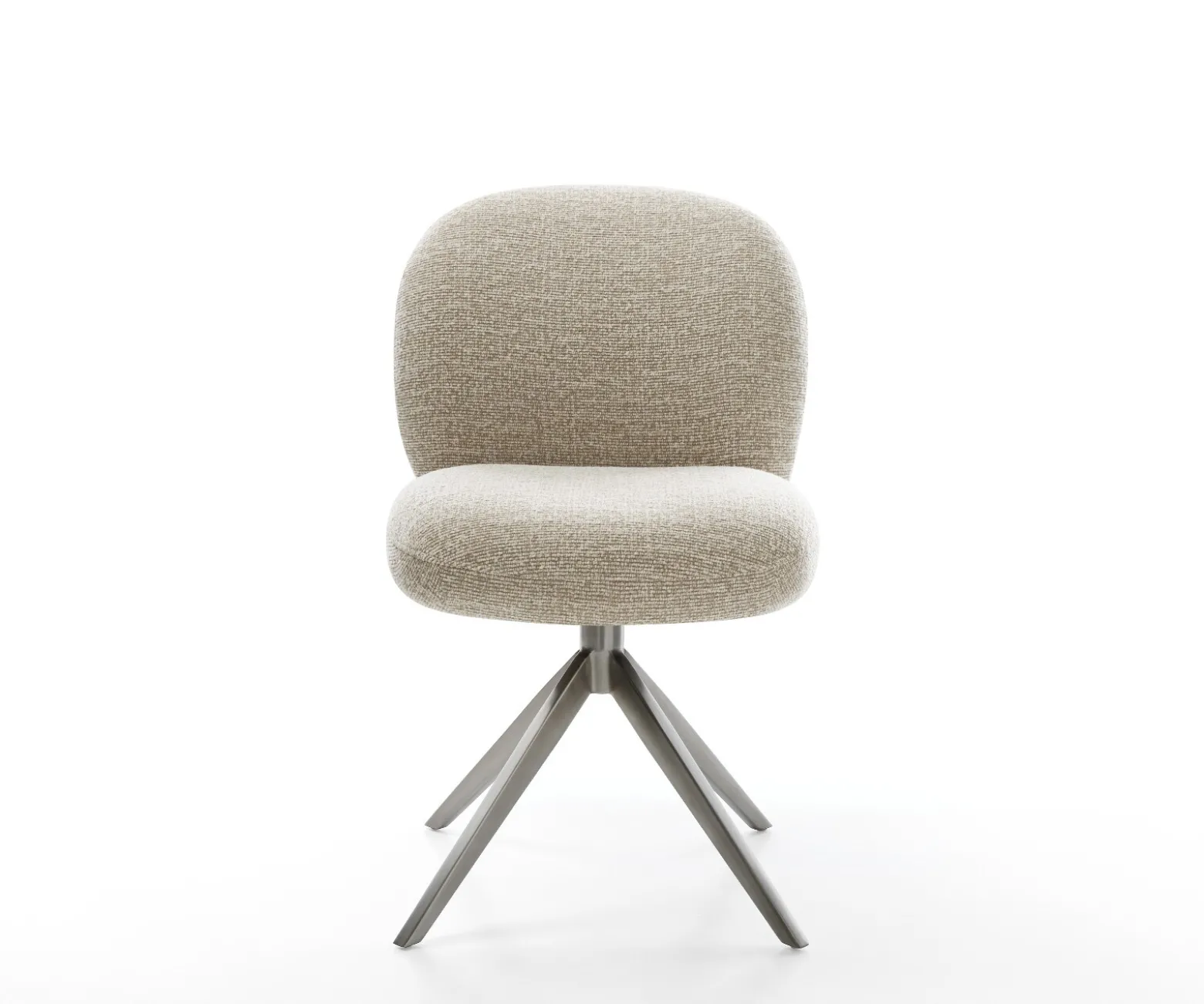 DrehstuhlNube-Flex Webstoff Soft Beige Kreuzgestell breit Graphit 360° drehbar Wippfunktion Taschenfederkern Sofort versandfertig