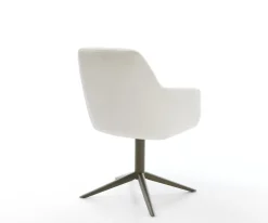 DrehstuhlPejo-Flex Bouclé Soft Beige Fußkreuz Effektfinish Titan 360° drehbar Wippfunktion Taschenfederkern Sofort versandfertig