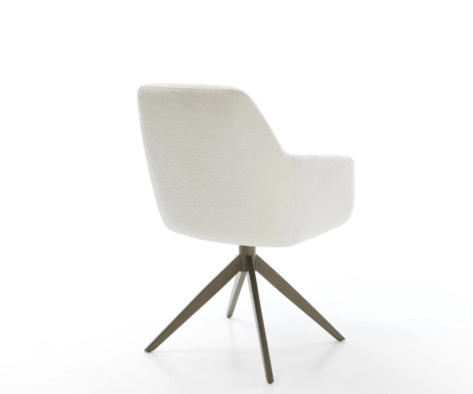 DrehstuhlPejo-Flex Bouclé Soft Beige Kreuzgestell breit Effektfinish Titan 360° drehbar Wippfunktion Taschenfederkern Sofort versandfertig