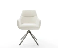 DrehstuhlPejo-Flex Bouclé Soft Beige Kreuzgestell breit Graphit 360° drehbar Wippfunktion Taschenfederkern Sofort versandfertig