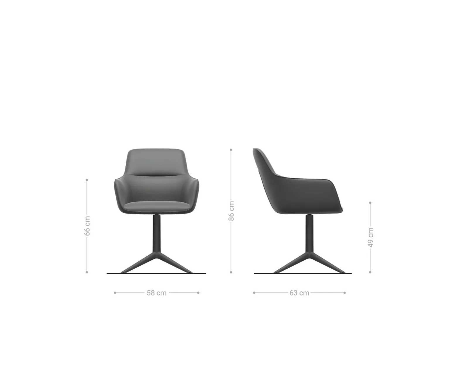 DrehstuhlPejo-Flex Bouclé Soft Schlamm Fußkreuz Schwarz 360° drehbar Wippfunktion Taschenfederkern Sofort versandfertig