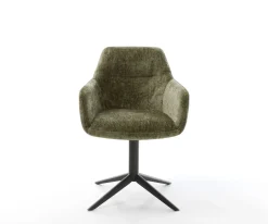 DrehstuhlPejo-Flex Chenille Olive Fußkreuz Schwarz 360° drehbar Wippfunktion Taschenfederkern Sofort versandfertig