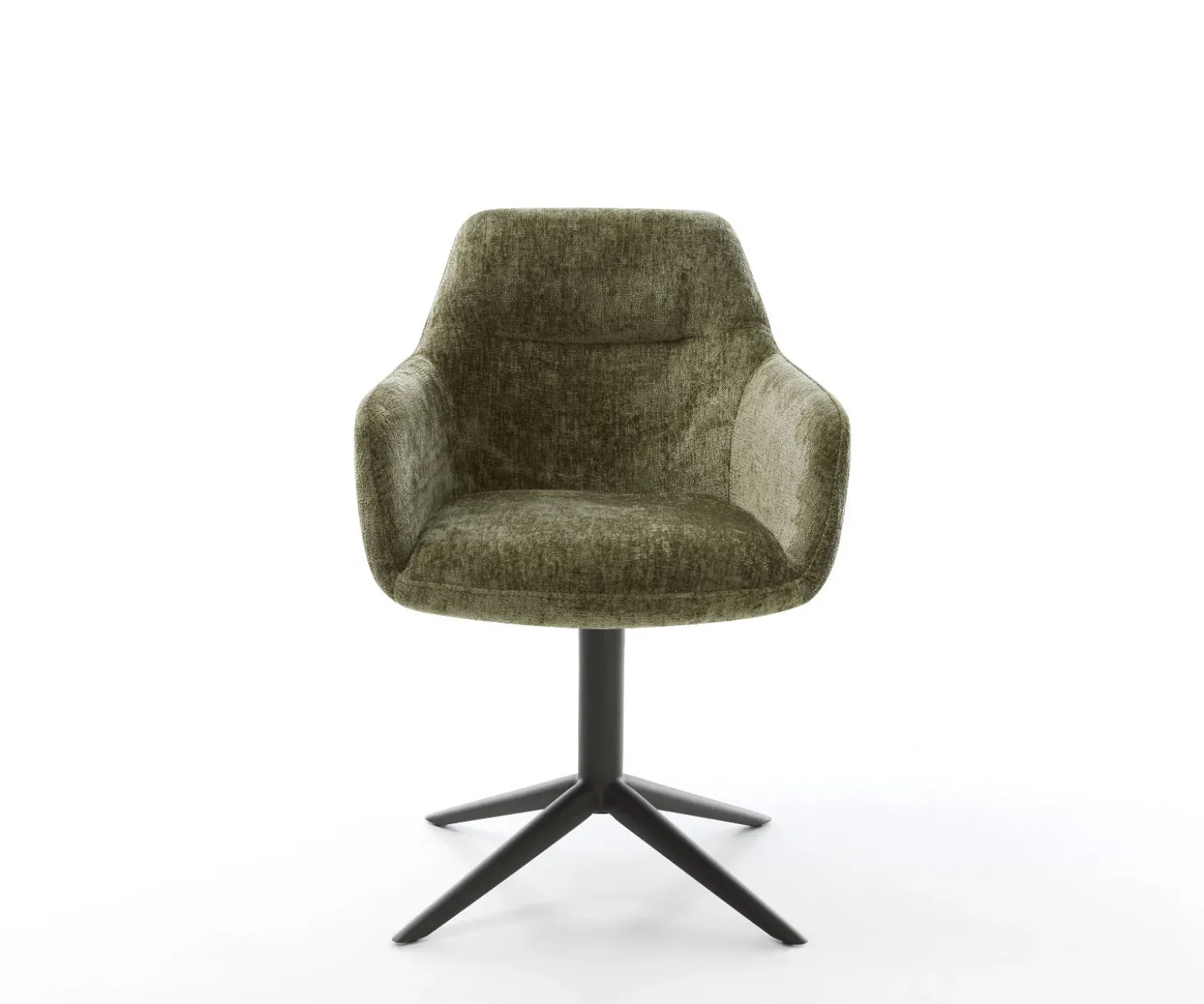 DrehstuhlPejo-Flex Chenille Olive Fußkreuz Schwarz 360° drehbar Wippfunktion Taschenfederkern Sofort versandfertig
