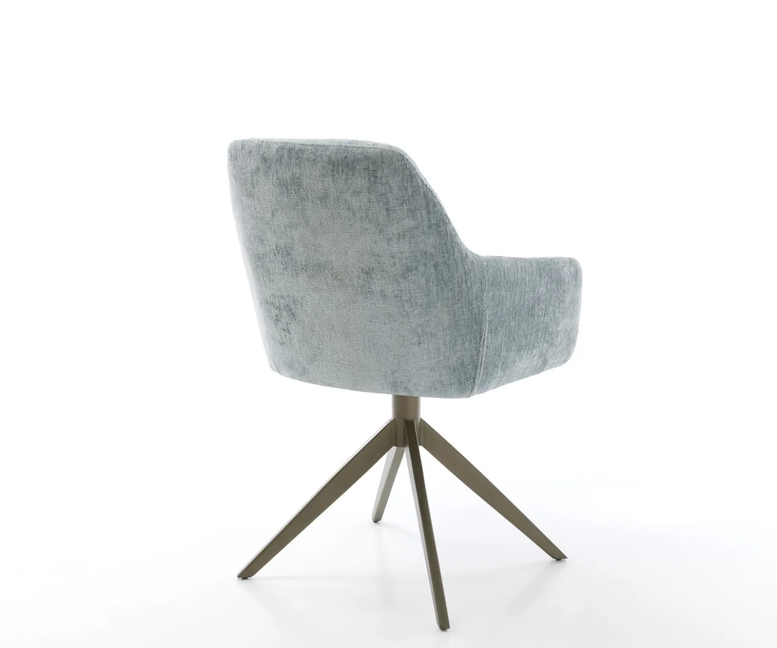 DrehstuhlPejo-Flex Chenille Pastellblau Kreuzgestell breit Effektfinish Titan 360° drehbar Wippfunktion Taschenfederkern Sofort versandfertig