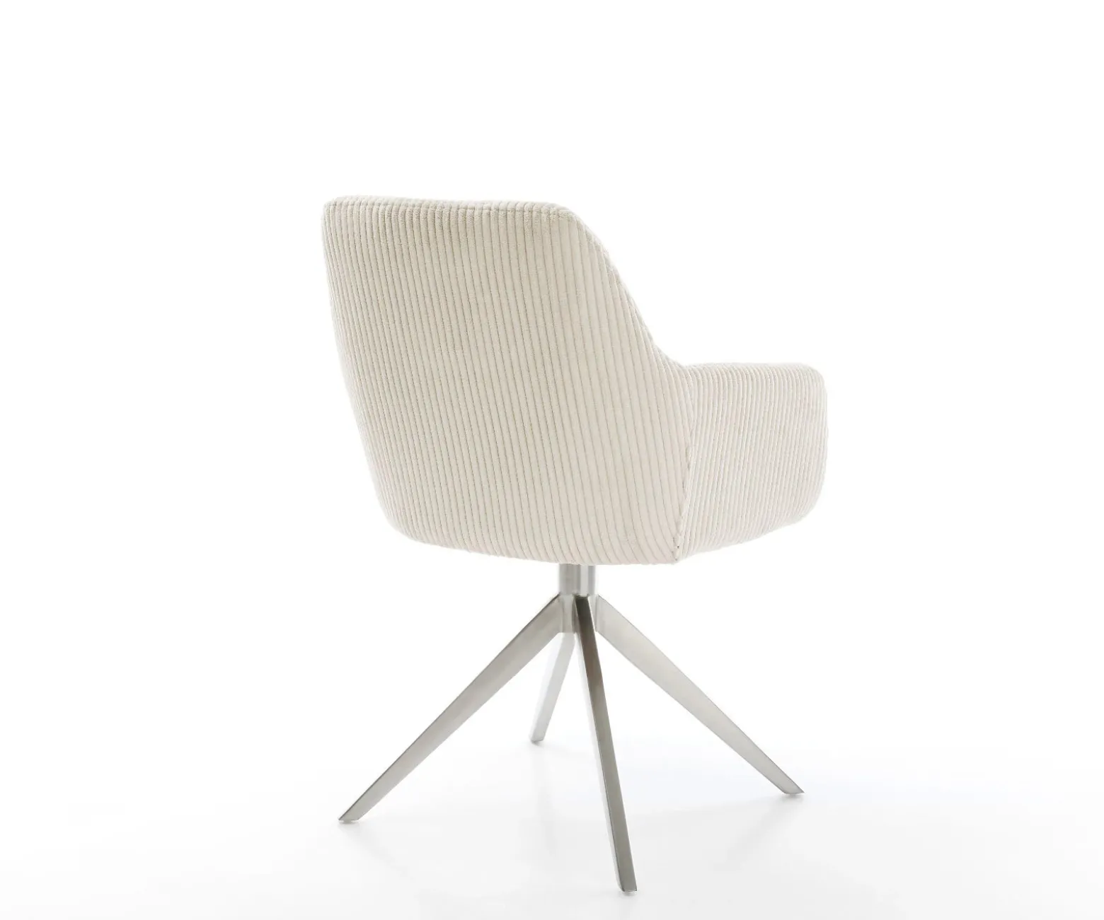 DrehstuhlPejo-Flex Cord Beige Kreuzgestell breit Edelstahl 360° drehbar Wippfunktion Taschenfederkern Sofort versandfertig