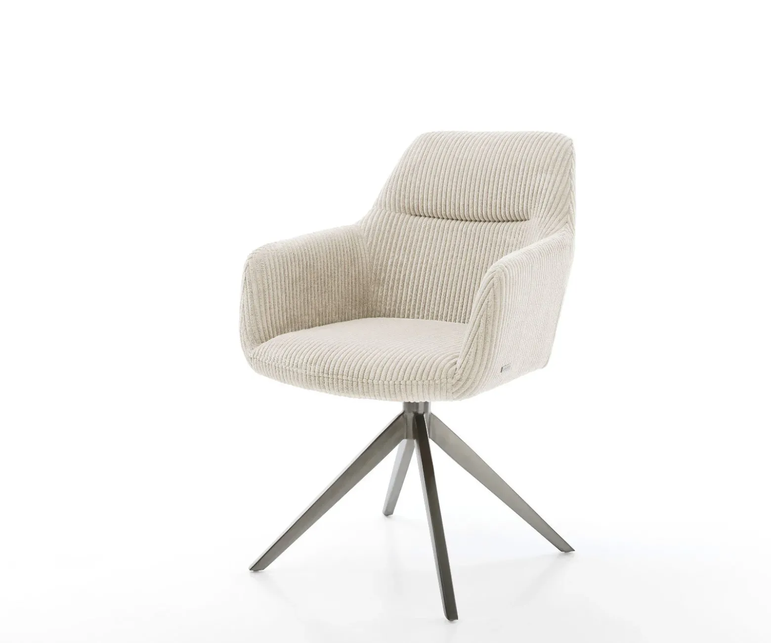DrehstuhlPejo-Flex Cord Beige Kreuzgestell breit Graphit 360° drehbar Wippfunktion Taschenfederkern Sofort versandfertig