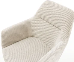 DrehstuhlPejo-Flex Cord Beige Kreuzgestell breit Graphit 360° drehbar Wippfunktion Taschenfederkern Sofort versandfertig