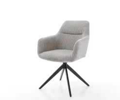 DrehstuhlPejo-Flex Cord Silbergrau Kreuzgestell breit Schwarz 360° drehbar Wippfunktion Taschenfederkern Sofort versandfertig