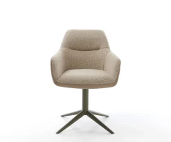 DrehstuhlPejo-Flex Materialmix Schlamm Fußkreuz Effektfinish Titan 360° drehbar Wippfunktion Taschenfederkern Sofort versandfertig