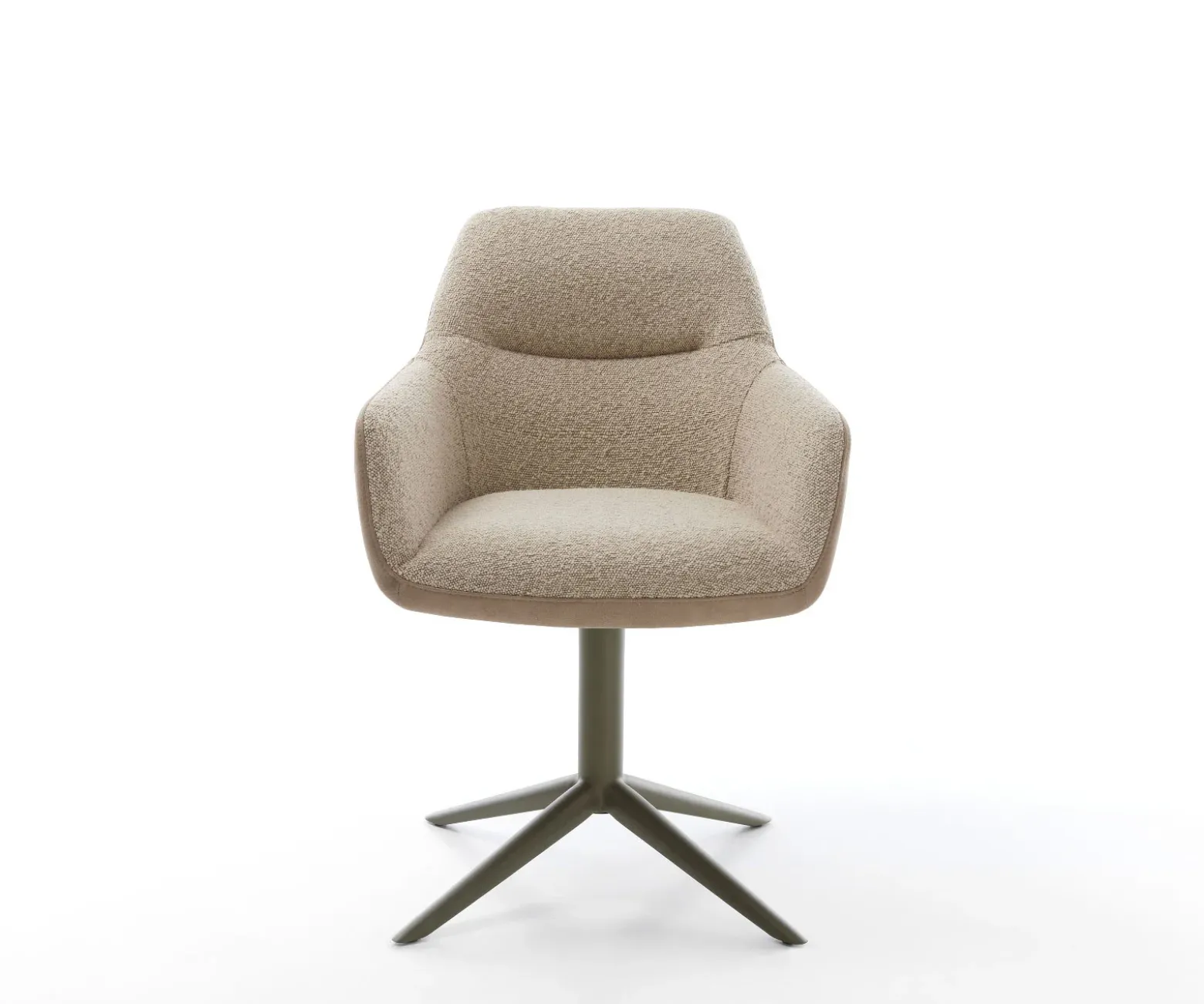 DrehstuhlPejo-Flex Materialmix Schlamm Fußkreuz Effektfinish Titan 360° drehbar Wippfunktion Taschenfederkern Sofort versandfertig