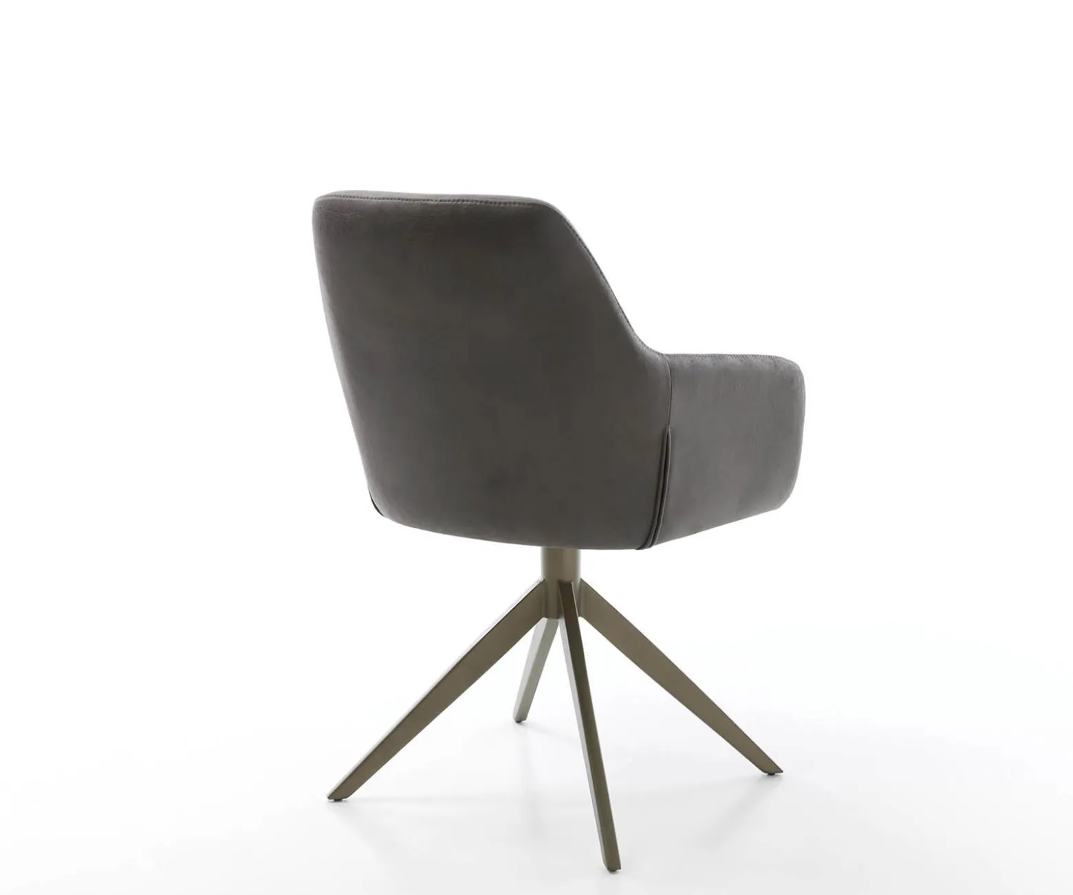 DrehstuhlPejo-Flex Mikrofaser Anthrazit Vintage Kreuzgestell breit Effektfinish Titan 360° drehbar Taschenfederkern Sofort versandfertig