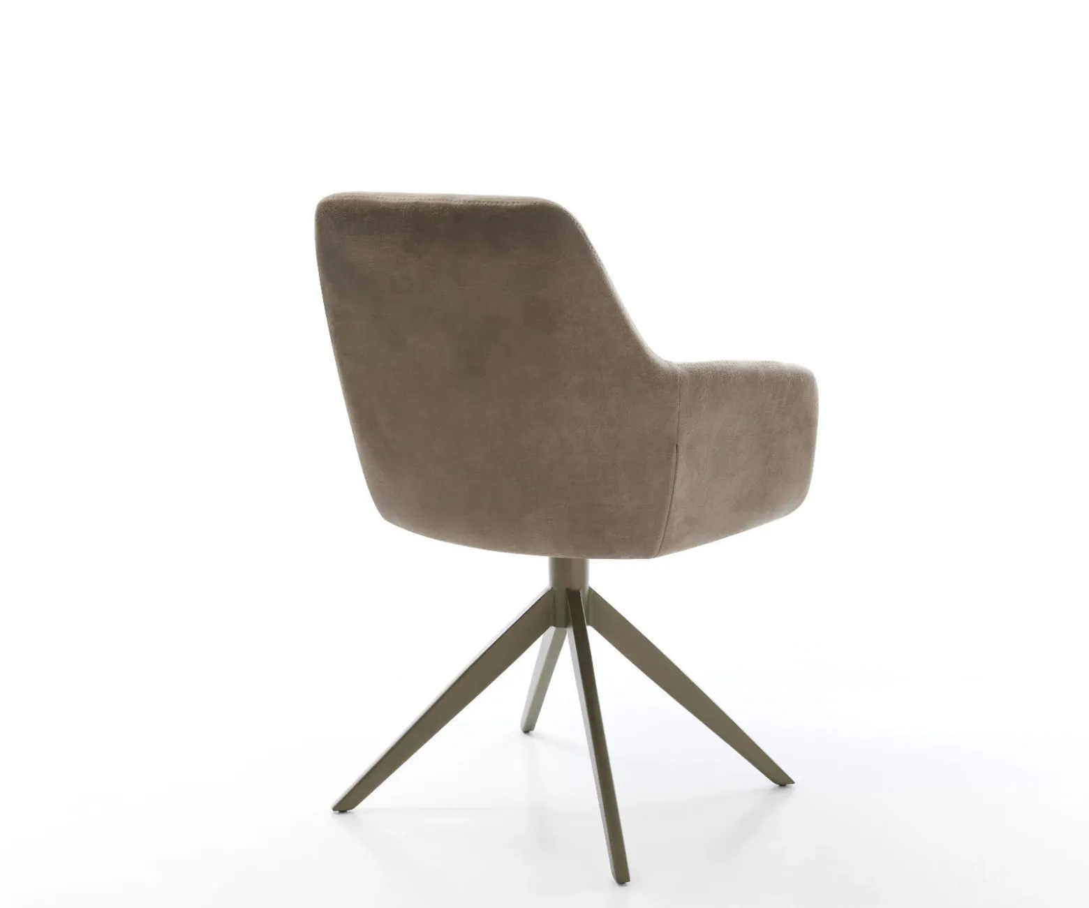 DrehstuhlPejo-Flex Mikrofaser Taupe Vintage Kreuzgestell breit Effektfinish Titan 360° drehbar Taschenfederkern Sofort versandfertig