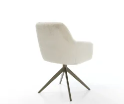 DrehstuhlPejo-Flex Plüsch Creme-Weiß Kreuzgestell breit Effektfinish Titan 360° drehbar Wippfunktion Taschenfederkern Sofort versandfertig