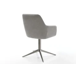 DrehstuhlPejo-Flex Strukturstoff Soft Grau Fußkreuz Graphit 360° drehbar Wippfunktion Taschenfederkern Sofort versandfertig