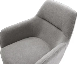 DrehstuhlPejo-Flex Strukturstoff Soft Grau Fußkreuz Weiß 360° drehbar Wippfunktion Taschenfederkern Sofort versandfertig