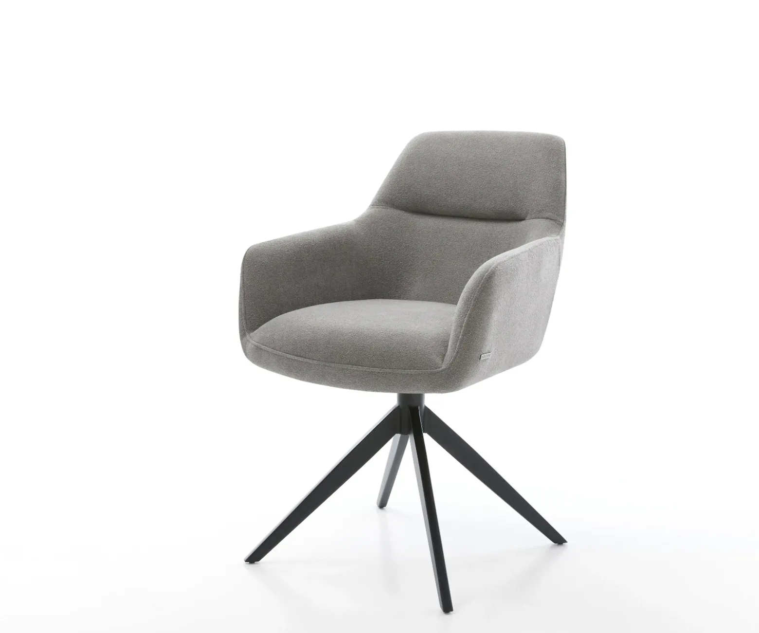 DrehstuhlPejo-Flex Strukturstoff Soft Grau Kreuzgestell breit Schwarz 360° drehbar Wippfunktion Taschenfederkern Sofort versandfertig