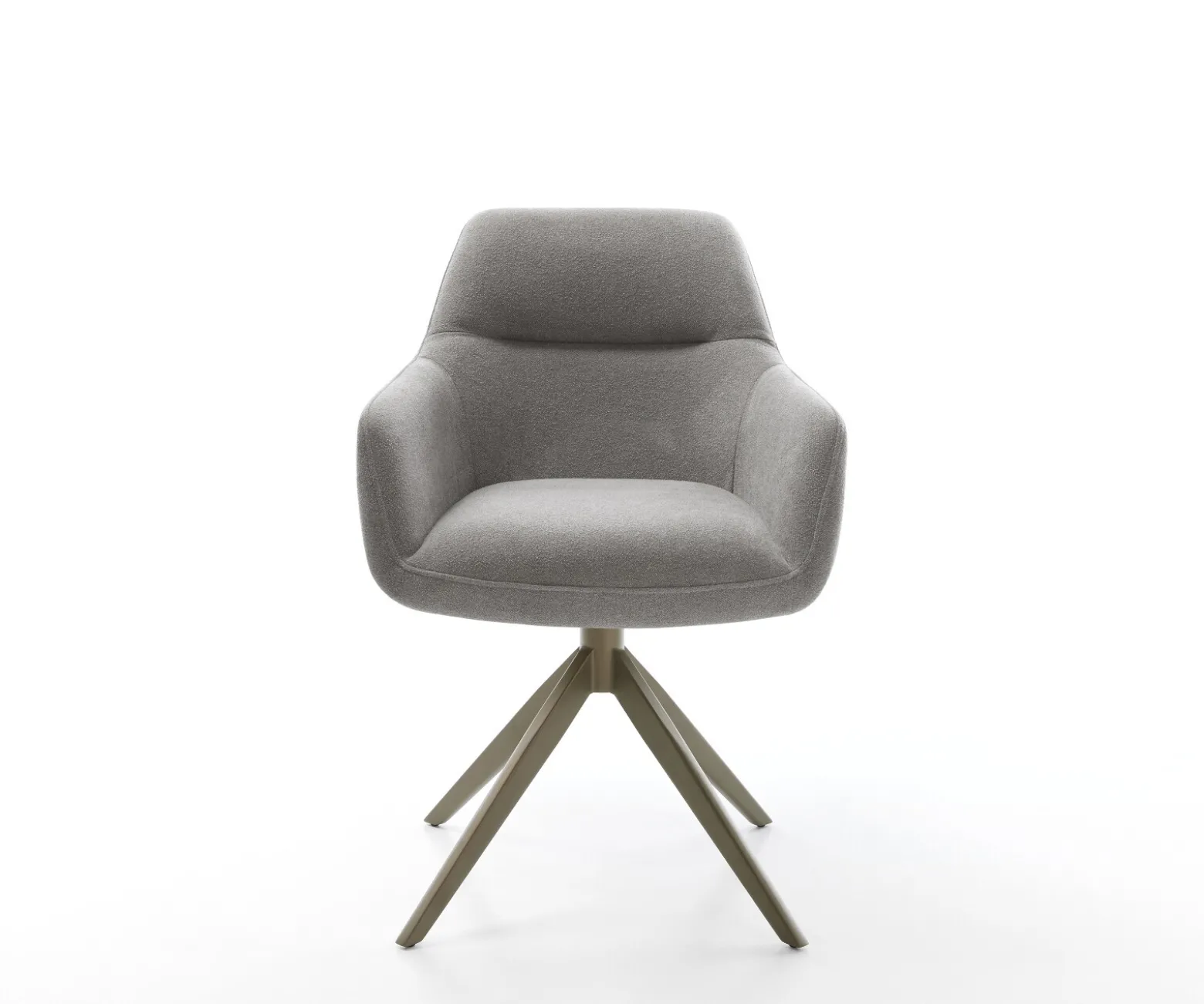 DrehstuhlPejo-Flex Strukturstoff Soft Grau Kreuzgestell breit Effektfinish Titan 360° drehbar Wippfunktion Taschenfederkern Sofort versandfertig