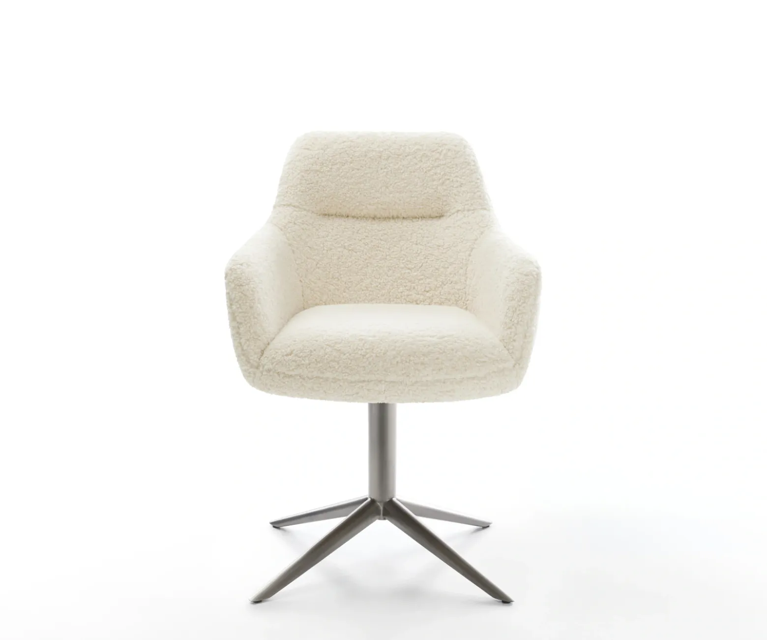 DrehstuhlPejo-Flex Teddystoff Beige Fußkreuz Graphit 360° drehbar Wippfunktion Taschenfederkern Sofort versandfertig