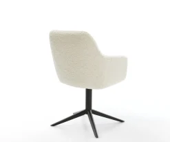 DrehstuhlPejo-Flex Teddystoff Beige Fußkreuz Schwarz 360° drehbar Wippfunktion Taschenfederkern Sofort versandfertig