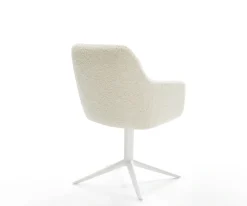 DrehstuhlPejo-Flex Teddystoff Beige Fußkreuz Weiß 360° drehbar Wippfunktion Taschenfederkern Sofort versandfertig