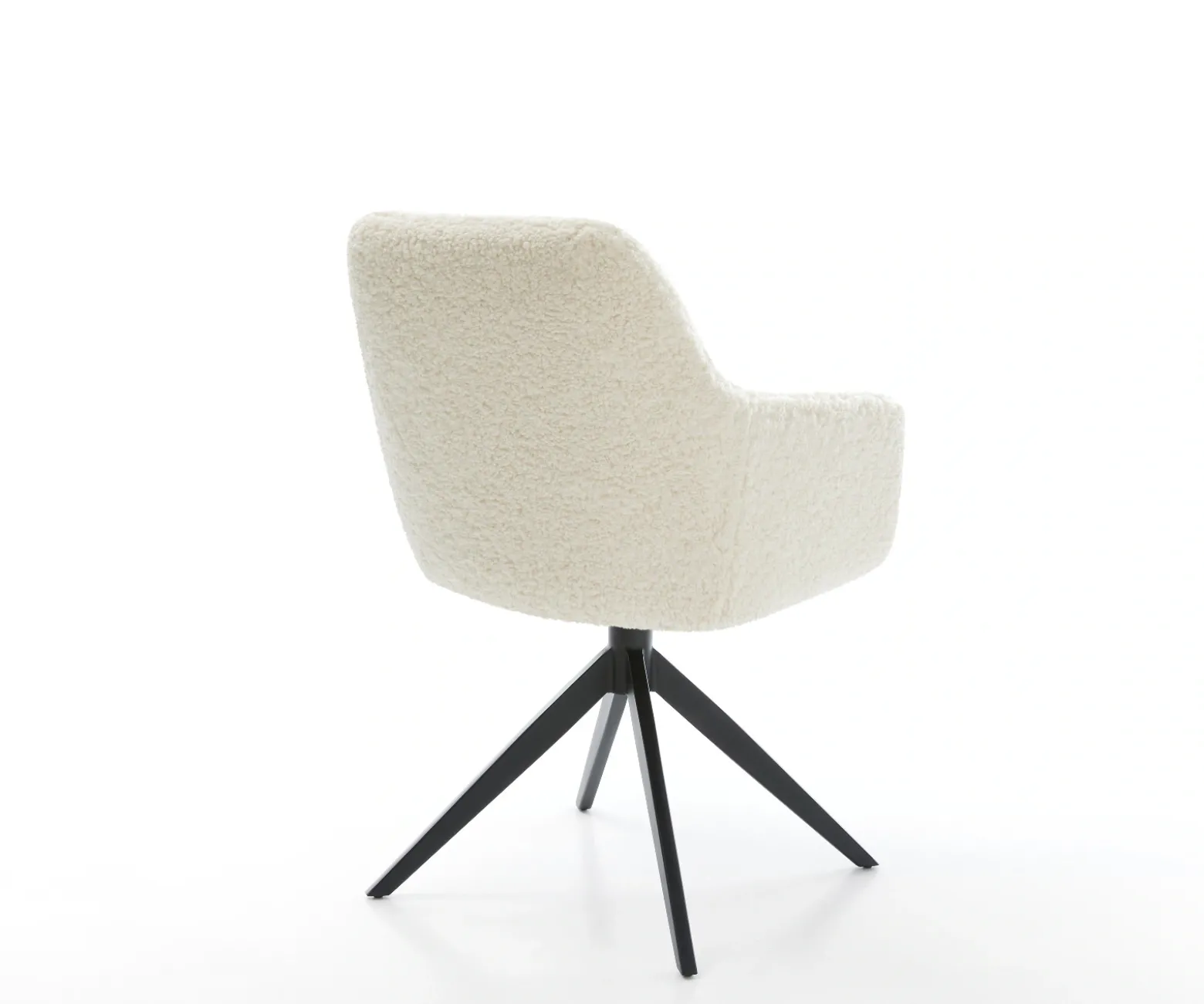 DrehstuhlPejo-Flex Teddystoff Beige Kreuzgestell breit Schwarz 360° drehbar Wippfunktion Taschenfederkern Sofort versandfertig