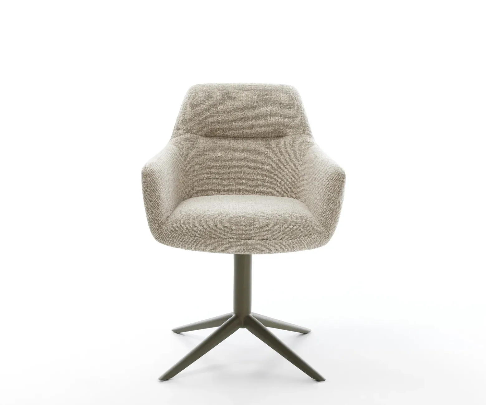 DrehstuhlPejo-Flex Webstoff Soft Beige Fußkreuz Effektfinish Titan 360° drehbar Wippfunktion Taschenfederkern Sofort versandfertig